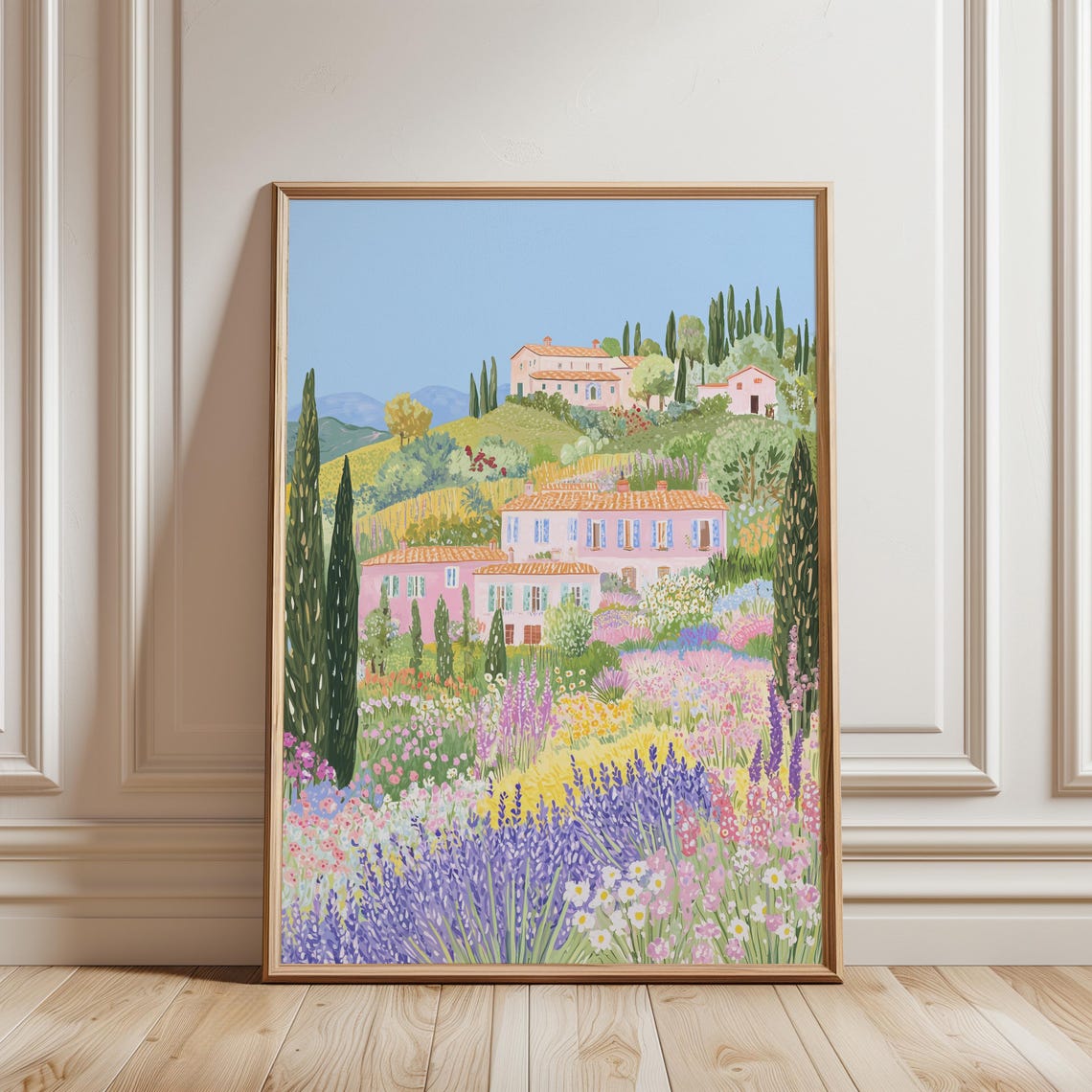 Provence Hillside Villas Lavender Wildflower Meadow Summer Poster