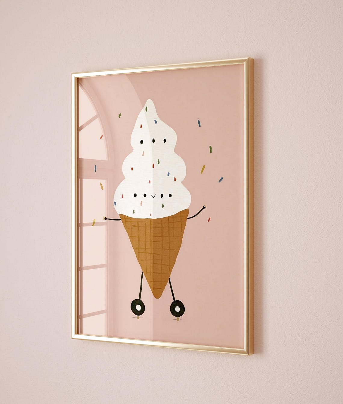 Ice Cream With Sprinkles Print Dessert Nursery Wall Art Kids Room Decor Fun Kitchen Poster - Image 2
