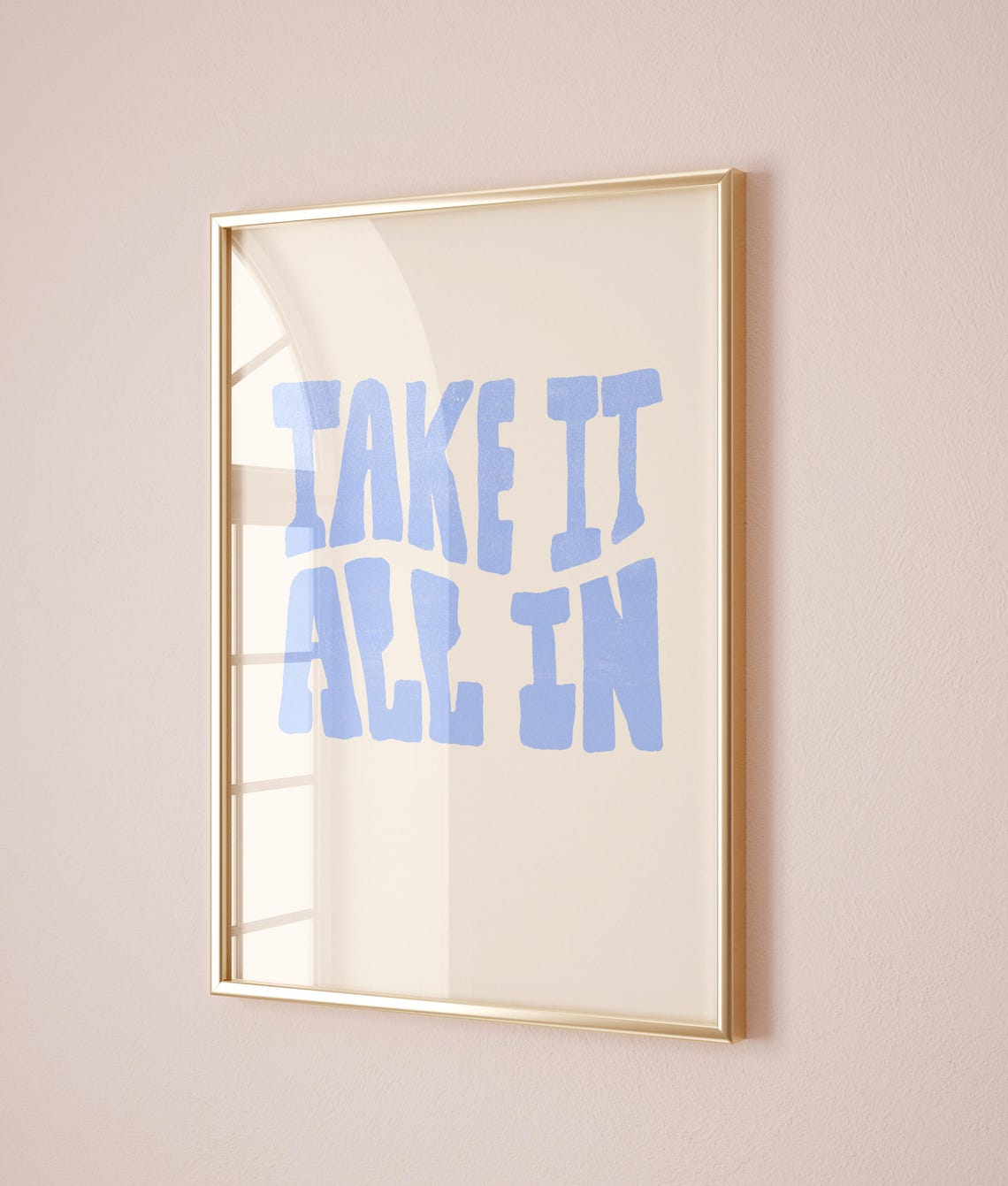 Take It All In Blue Hand Drawn Wavy Lettering Calm Mindful Poster - Image 2