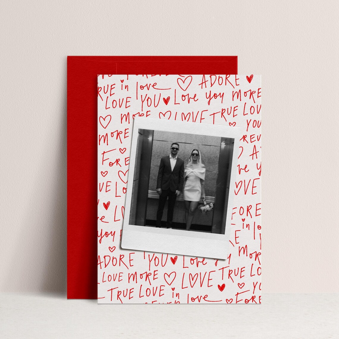 Custom Valentines Card Handwritten Love Words Photo Polaroid Print