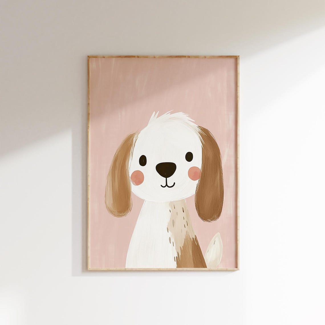 Adorable Dog Wall Art Pink Girls Room Decor Baby Nursery Animal Print Toddler Room Poster Whimsical Dog Illustration Kids Room - Image 2
