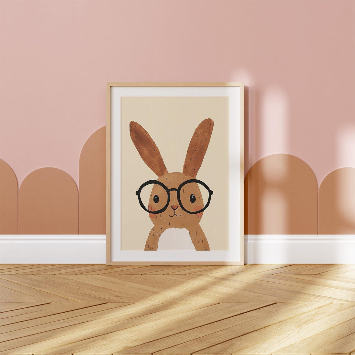Bunny With Glasses Wall Art Nursery Animal Print Kids Room Decor Playroom Poster - Image 5