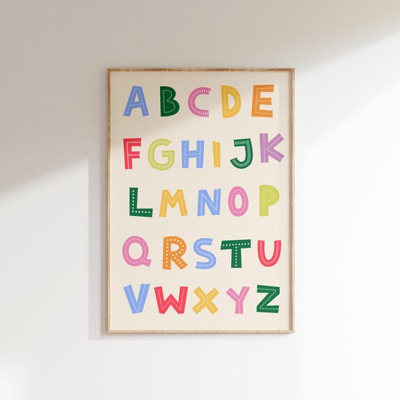 Alphabet Nursery Kids Room Educational Motivational Decor