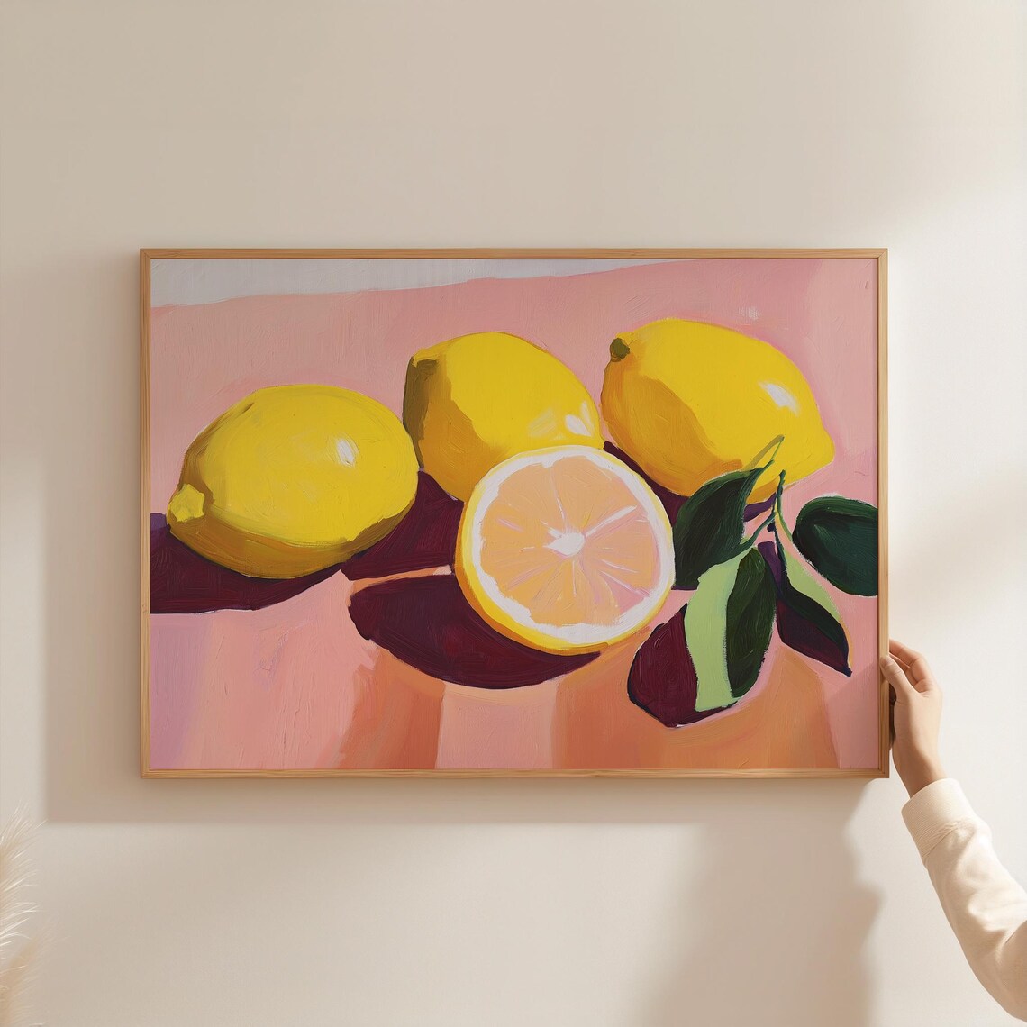 Lemon Kitchen Wall Art Maximalist Fruit Art Summer Eclectic Kitchen Decor Trendy Gallery Wall Art Citrus Print