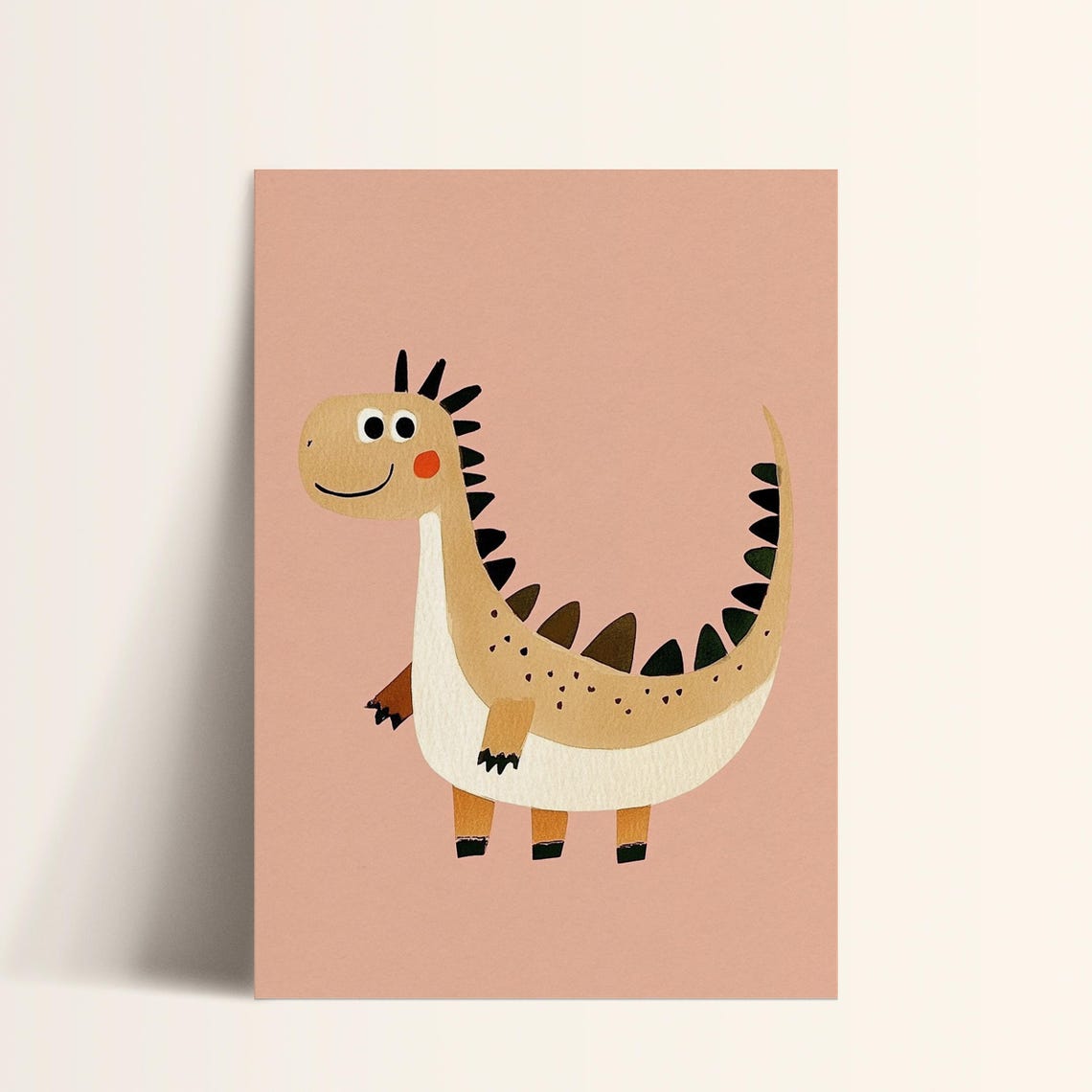 Giraffe Spotted Long Neck Dinosaur Sweet Kids Dino Art Poster - Image 2