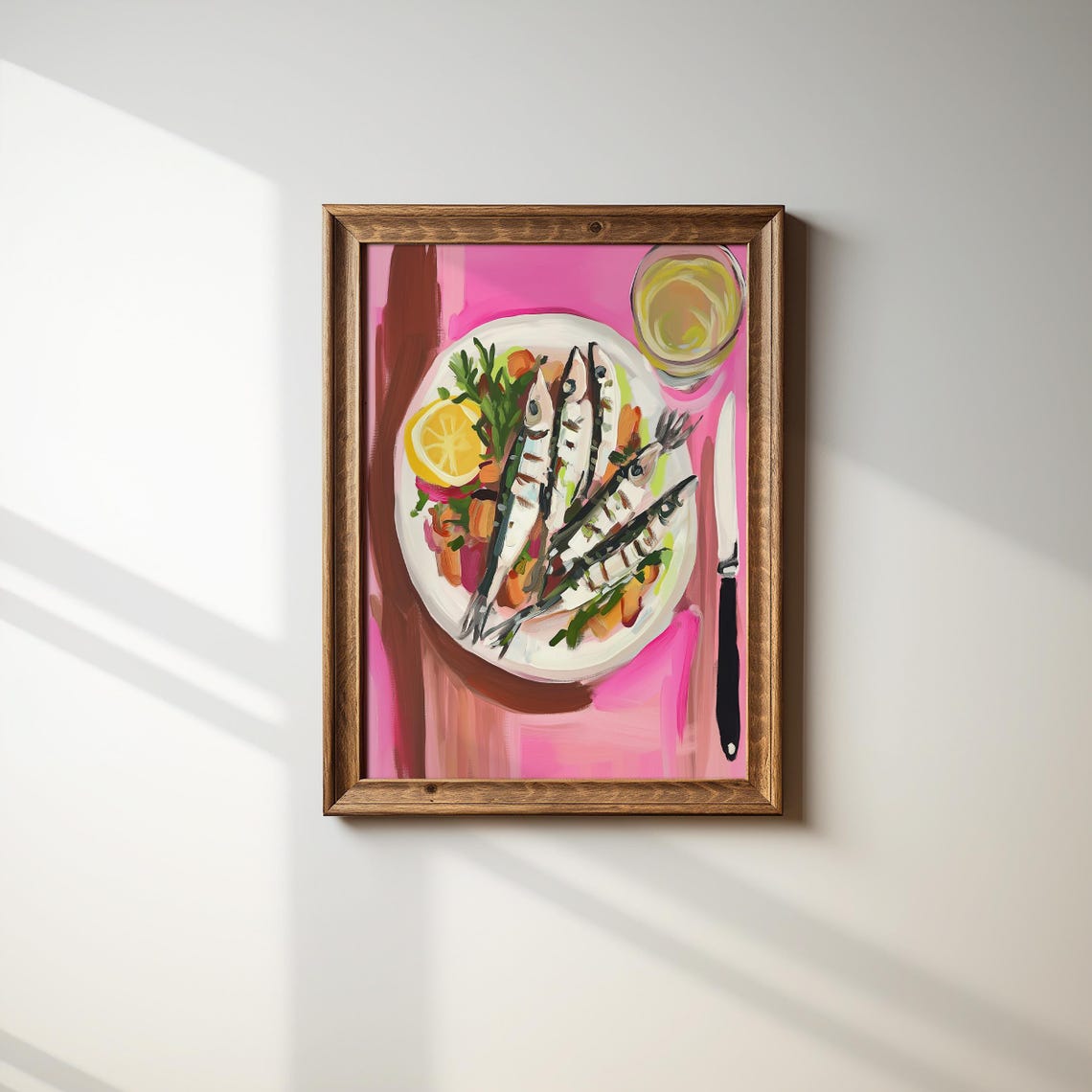 Seafood Wall Art Grilled Fish Print Coastal Kitchen Decor Dopamine Home Art Maximalist Dining Poster - Image 3