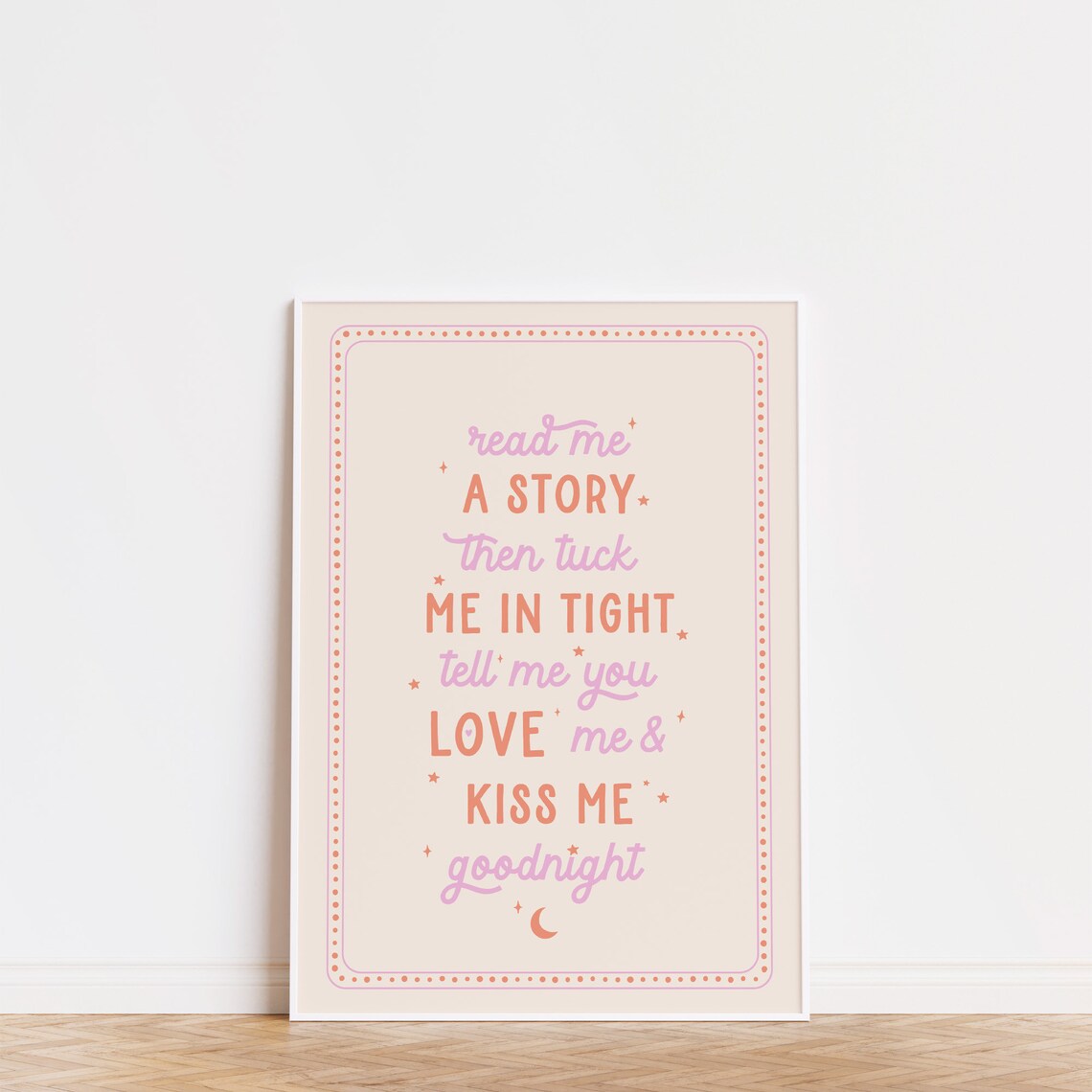 Read Me A Story Bedtime Quote Baby Girl Nursery Room Poster Decor