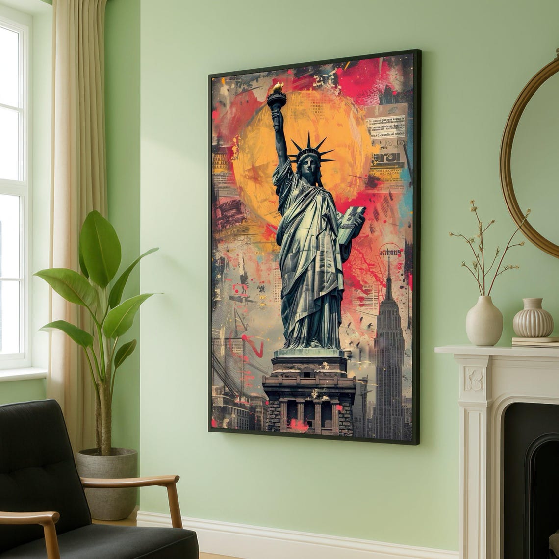 Statue Of Liberty Graffiti Pop Art Collage New York City Poster