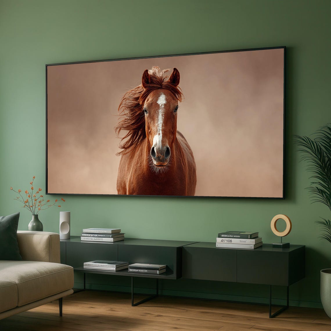 Majestic Chestnut Horse Head Realistic Equestrian Portrait Poster