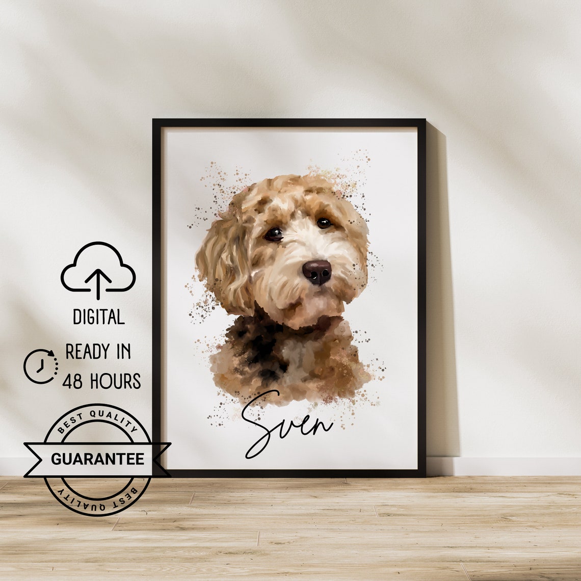 Personalized Dog Portrait Animal Portrait Watercolor Pet Drawing Animal Portrait Animal Painting Pet Memorial Pet Art