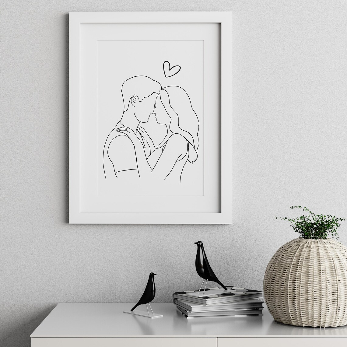Custom Couple Portrait Line Art, Wedding Anniversary Gift - Image 4