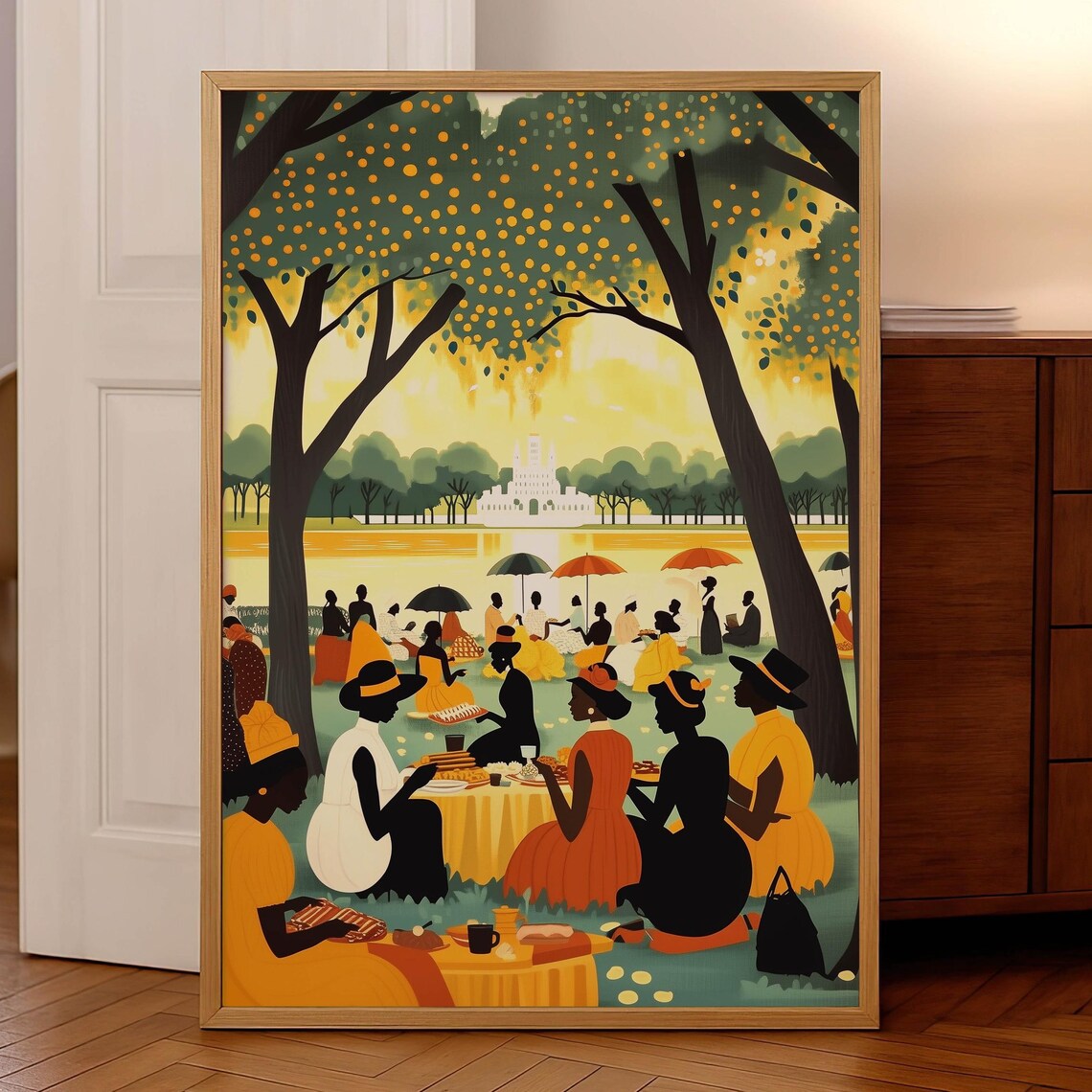Juneteenth Vintage Afro Oil Painting Art Print