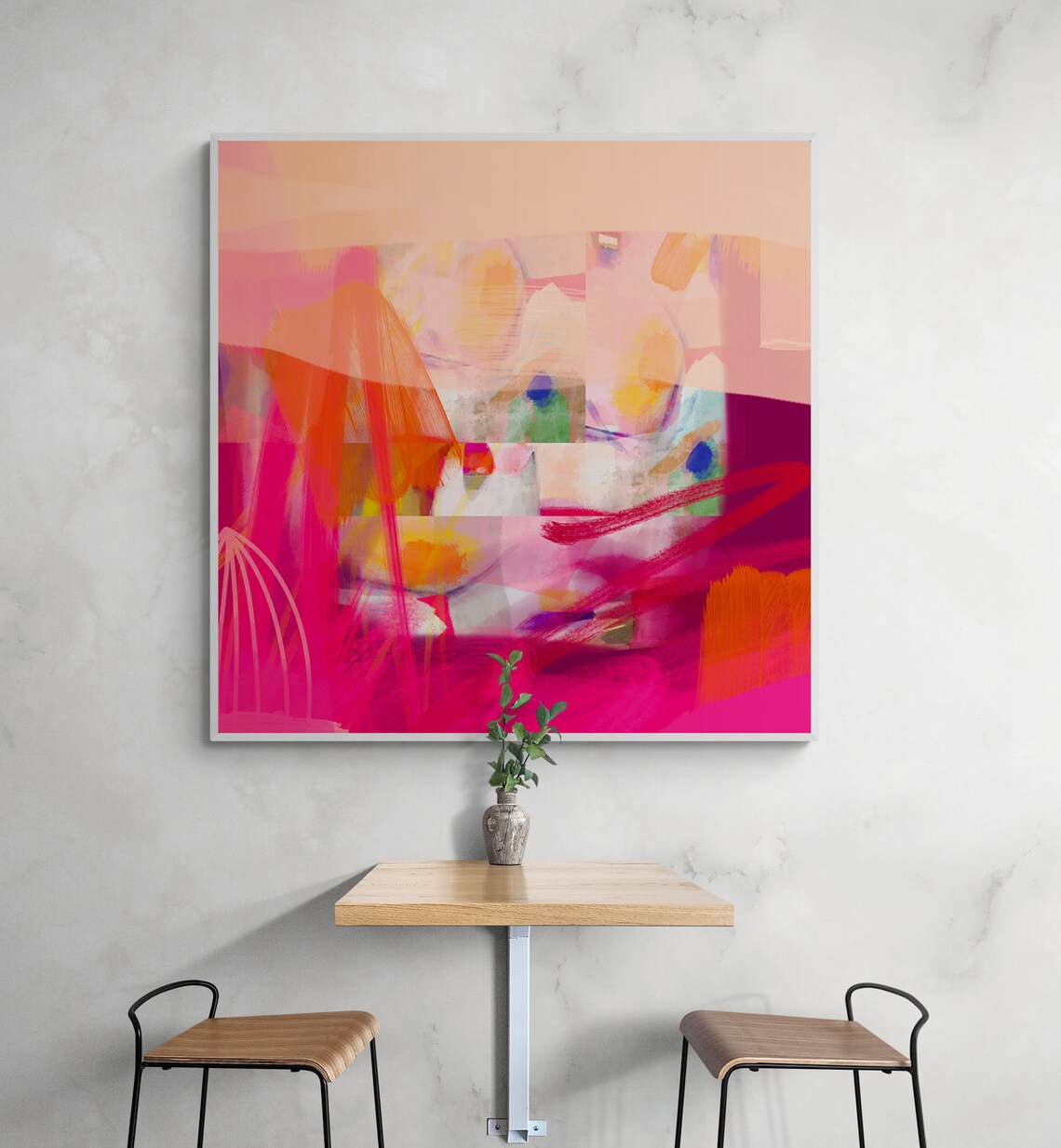 Fuchsia Coral Abstract Art Print, Modern Decor - Image 5