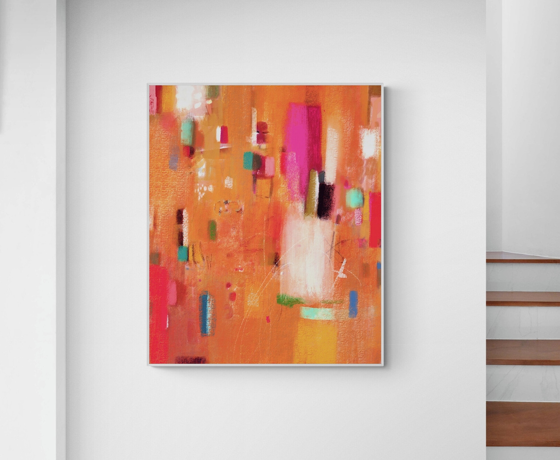 Abstract Colorful Orange Wall Art Print, Modern - Image 5