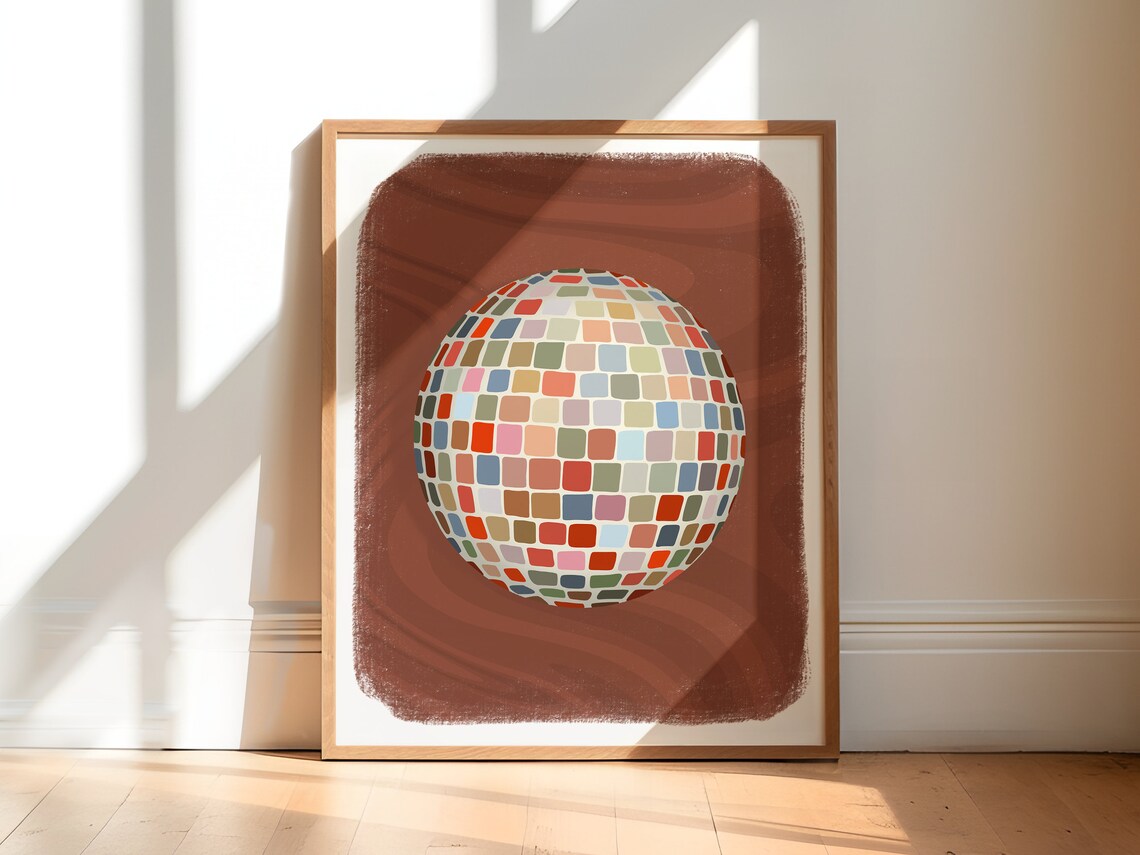 Disco Ball Art Print, Mirrorball Poster Decor
