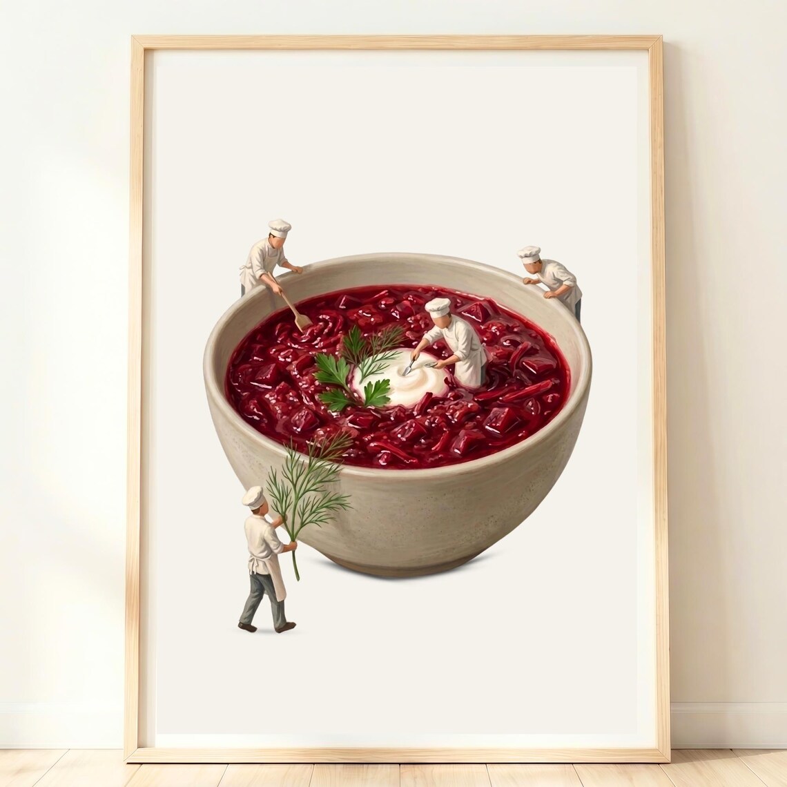 Borscht Art Print, Ukrainian Kitchen Decor