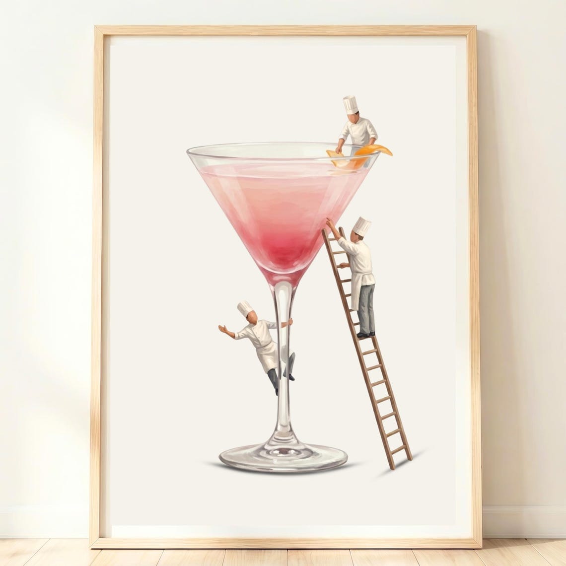 Cosmopolitan Cocktail Wall Art Pink Martini Print Girls Night Drink Decor Bar Poster