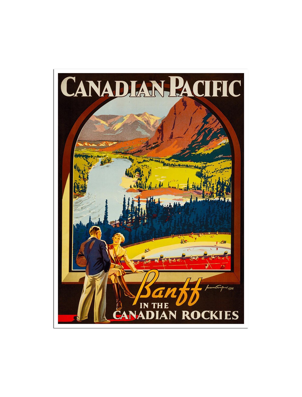 Canada Travel Poster, Vintage Banff Art Print