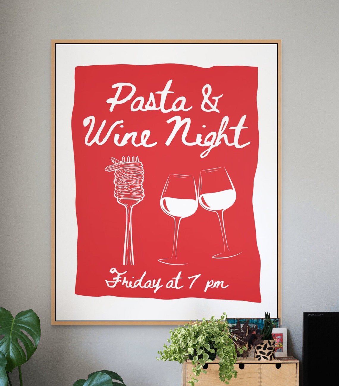 Pasta And Wine Night Friday At Seven Red Kitchen Party Poster - Image 4