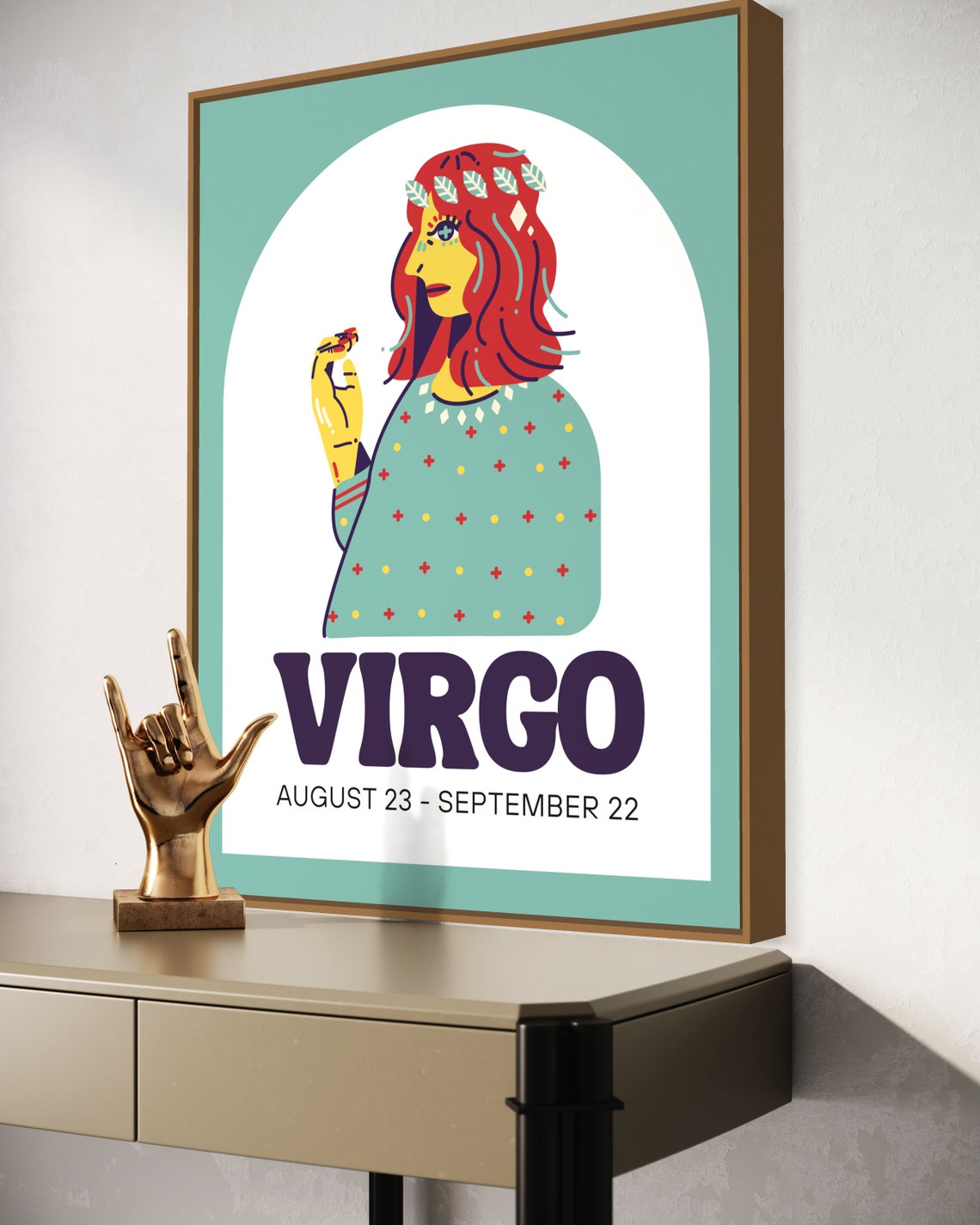 Virgo Retro Astrology Poster - Image 4