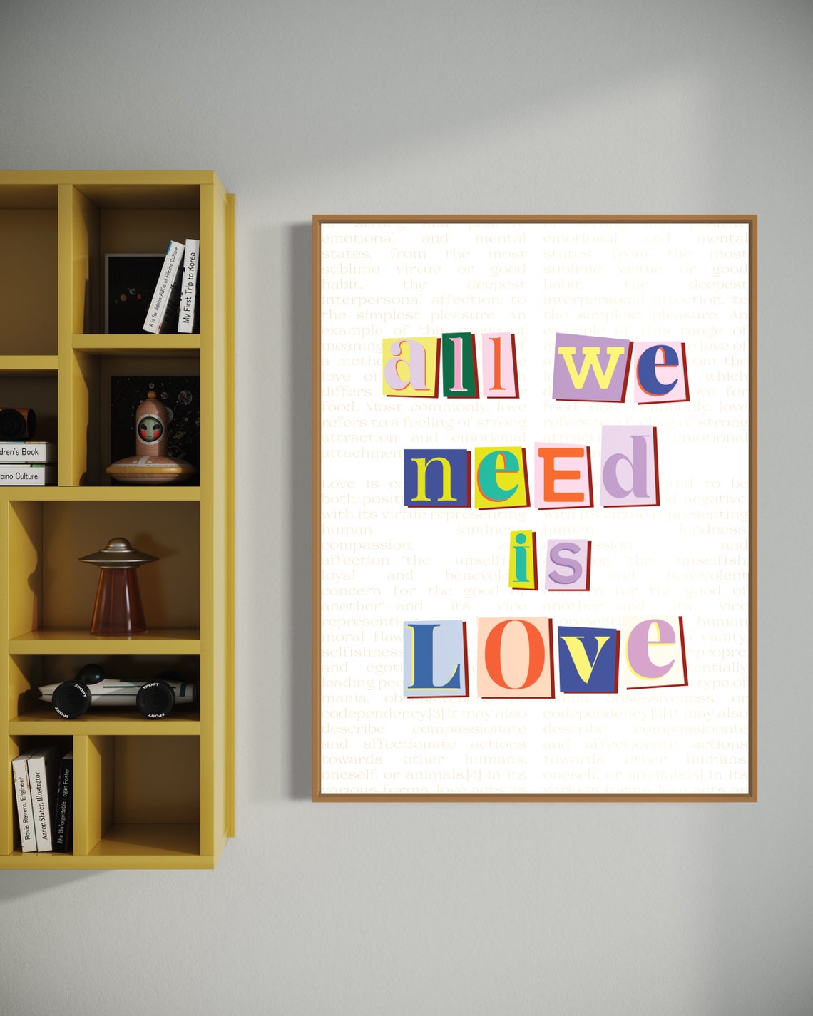 All We Need Is Love Colorful Ransom Note Collage Typography Poster - Image 2