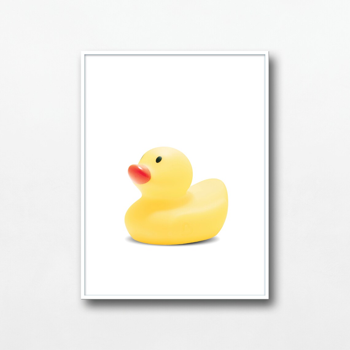 Yellow Rubber Duck Toy Bright Minimal Photo Kids Bathroom Poster - Image 3