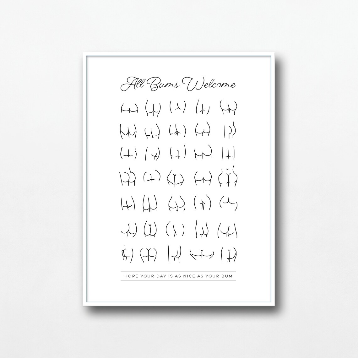 All Bums Welcome Bathroom Print, Funny Wall Decor - Image 3