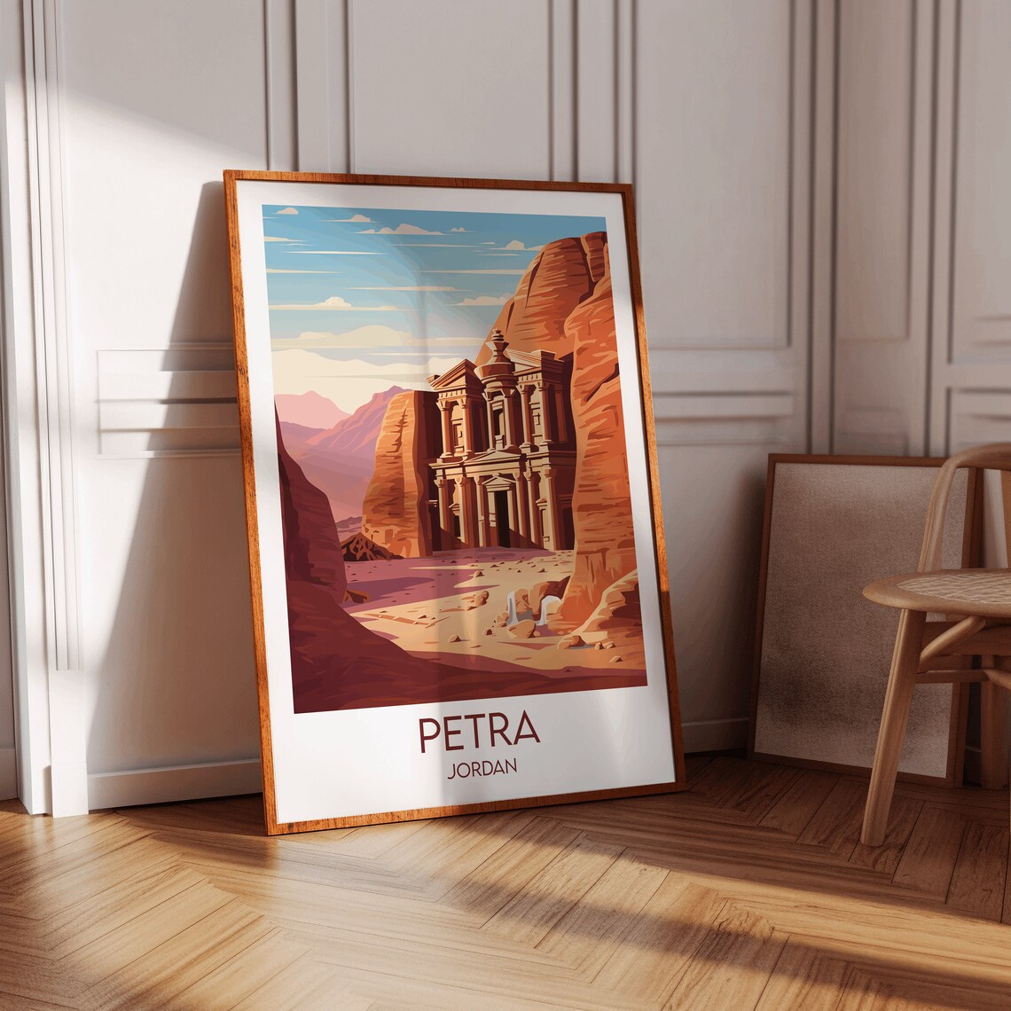 Petra Jordan Treasury Rose Red Canyon Ancient Ruins Travel Poster - Image 3