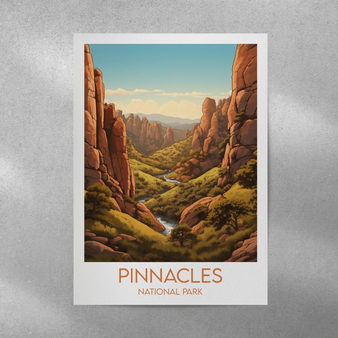 Pinnacles National Park Canyon Overlook Rock Formations Travel Poster - Image 4