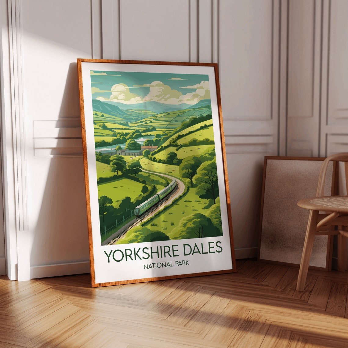 Yorkshire Dales National Park Scenic Railway Hills Travel Art Poster - Image 4