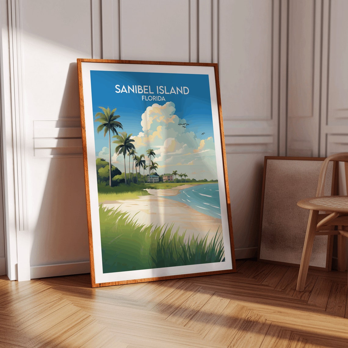 Sanibel Island Florida Palm Beach Shoreline Vintage Travel Poster - Image 4