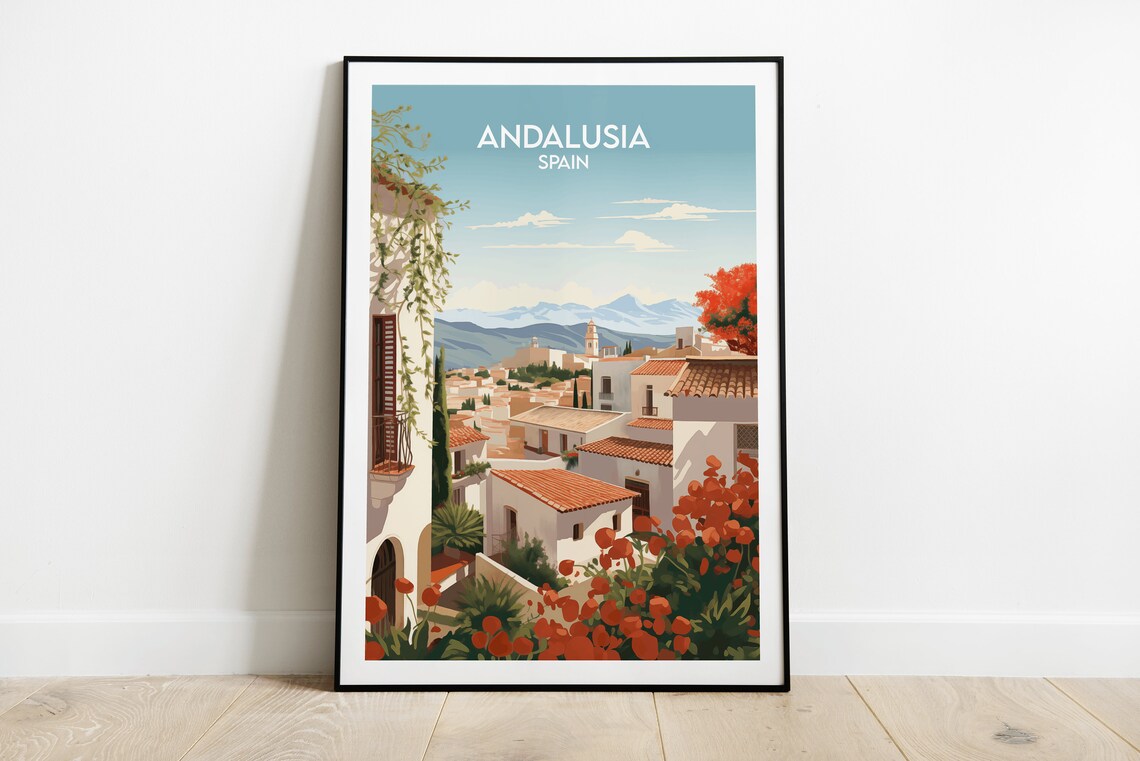 Andalusia Travel Poster, Spain Place Print