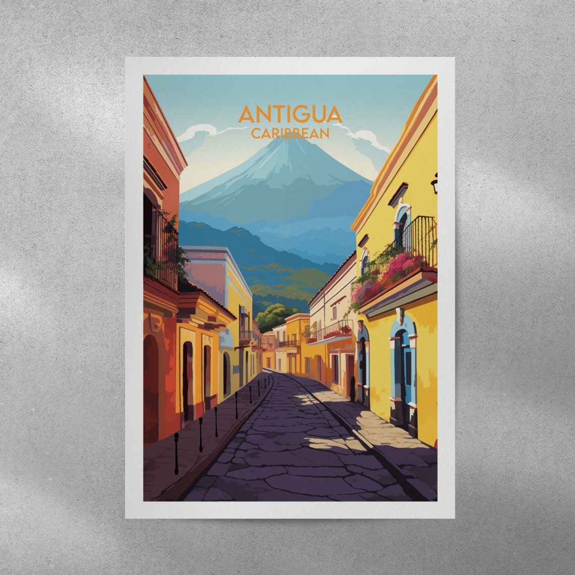 Antigua Travel Print Caribbean Poster Custom Personalised Wedding Birthday Gift - Image 3
