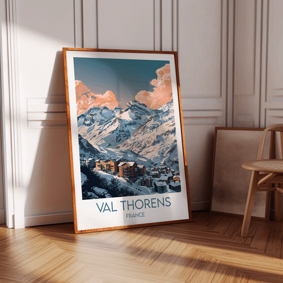 Val Thorens France Alpine Ski Resort Mountain Travel Art Poster - Image 4