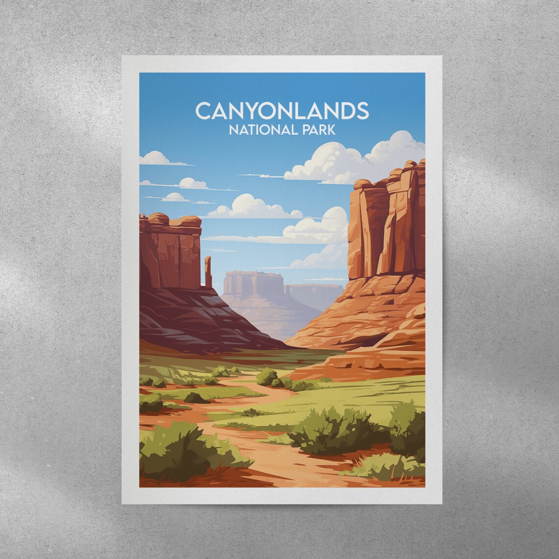 Canyonlands National Park Red Rock Buttes Valley Vintage Travel Poster - Image 2