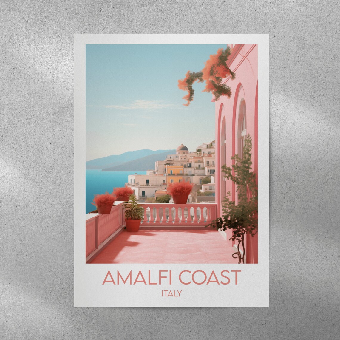 Amalfi Coast Travel Poster, Italy Personalised Print - Image 4