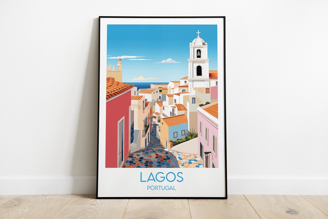 Lagos Portugal Travel Poster, Custom Personalised