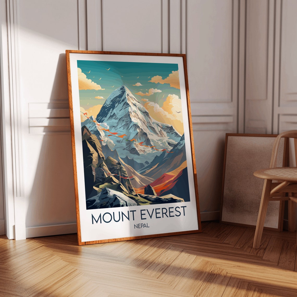 Mount Everest Nepal Prayer Flags Himalayan Peak Mountain Art Poster - Image 4