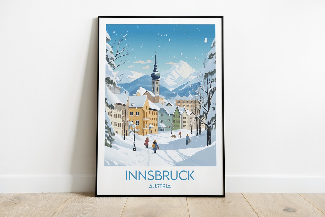 Innsbruck Travel Poster, Austria Travel Print