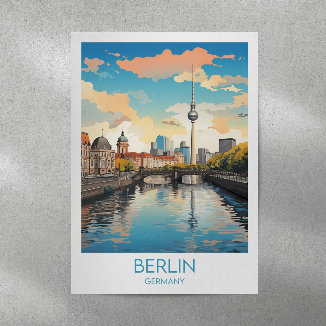 Berlin Travel Print, Germany Custom Personalised Poster - Image 3