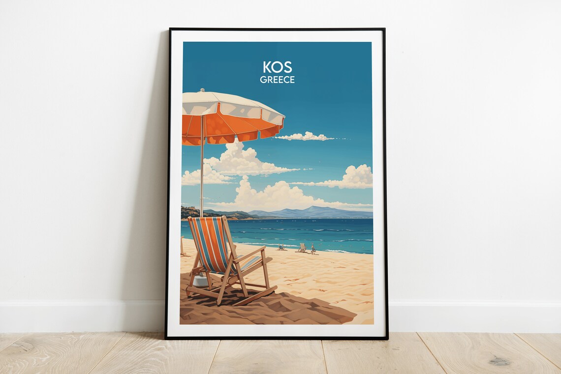 Kos Travel Poster, Greece Custom Personalised Gift
