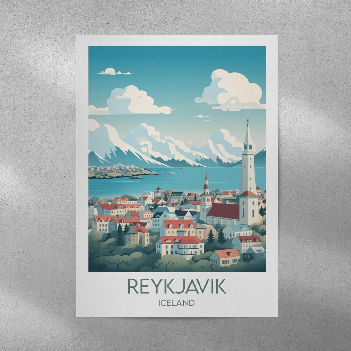 Reykjavik Travel Poster, Custom Personalised Gift - Image 4
