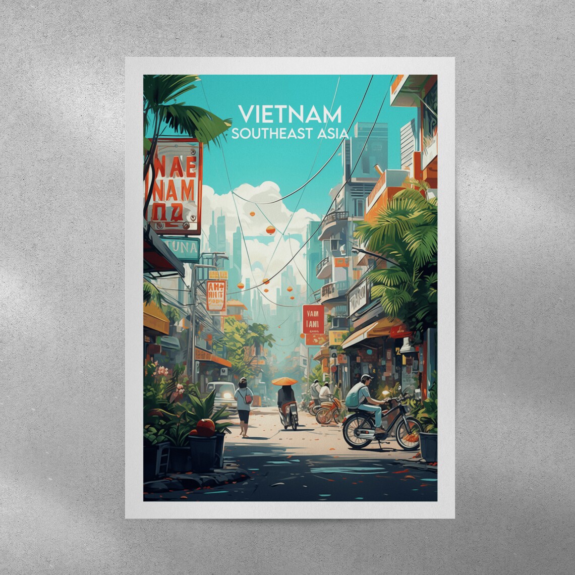 Vietnam Travel Poster, Southeast Asia Travel Print - Image 4
