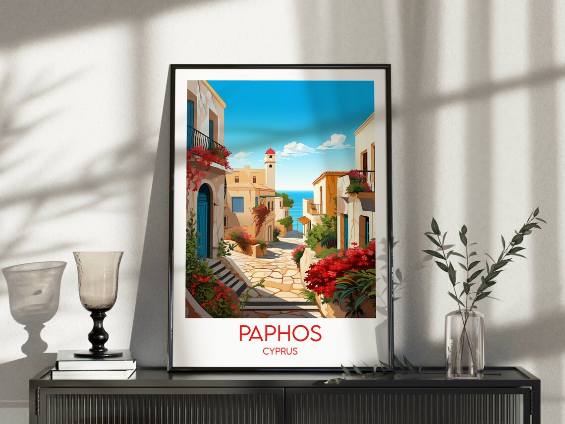 Paphos Travel Poster, Custom Personalised Gift - Image 4