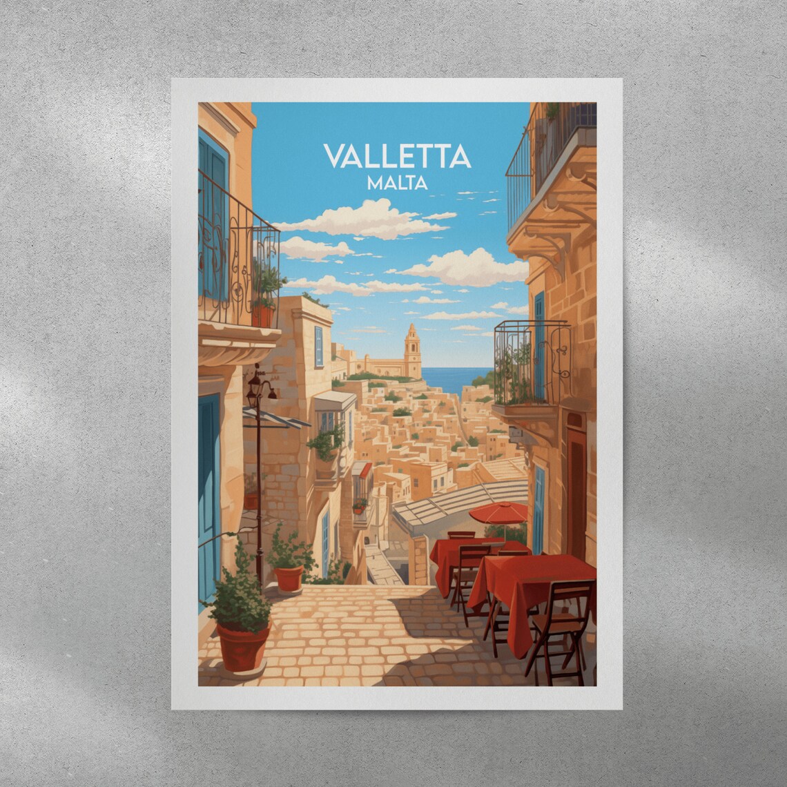 Valletta Travel Poster, Malta Custom Personalised - Image 4