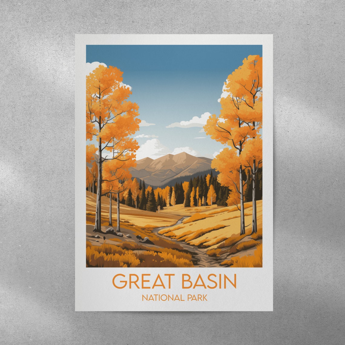 Great Basin National Park Nevada Fall Aspen Gold Travel Poster - Image 2