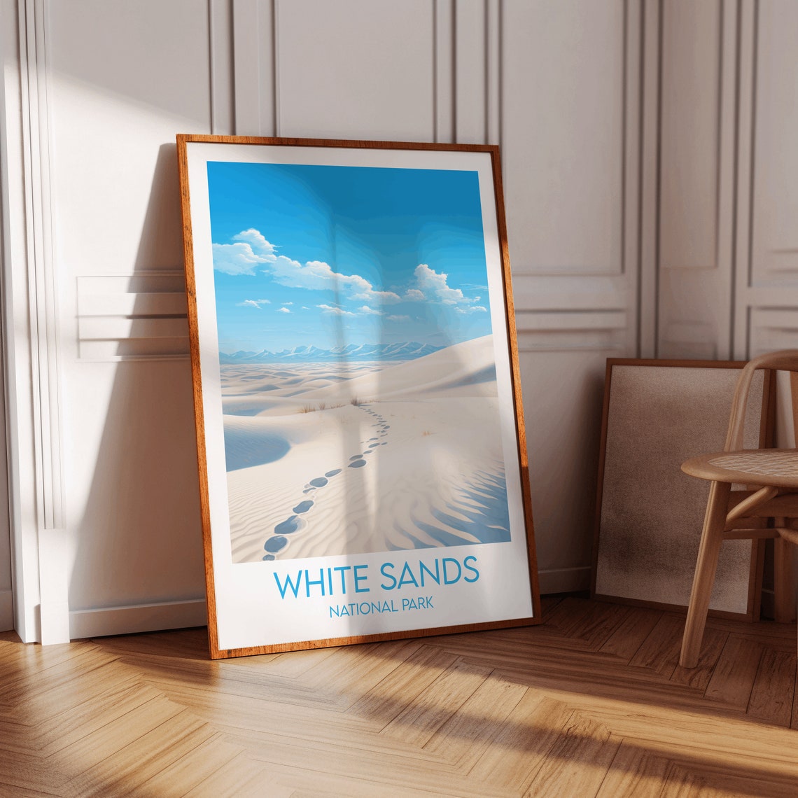 White Sands National Park Footprints Dune Desert Travel Poster - Image 3