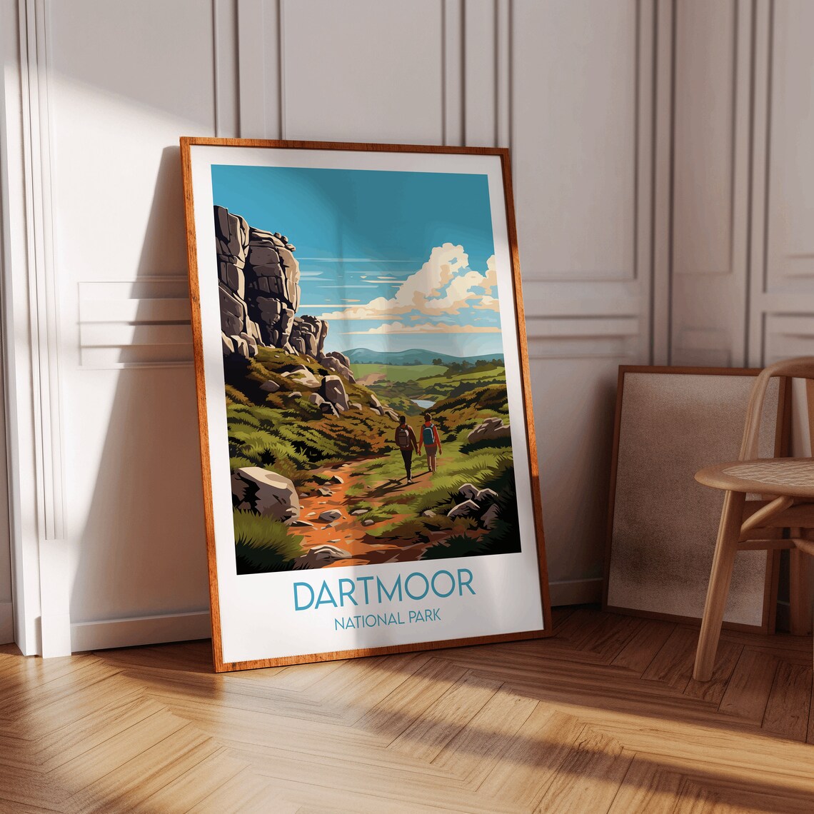 Dartmoor National Park England Hiking Trail Granite Tor Travel Poster - Image 2