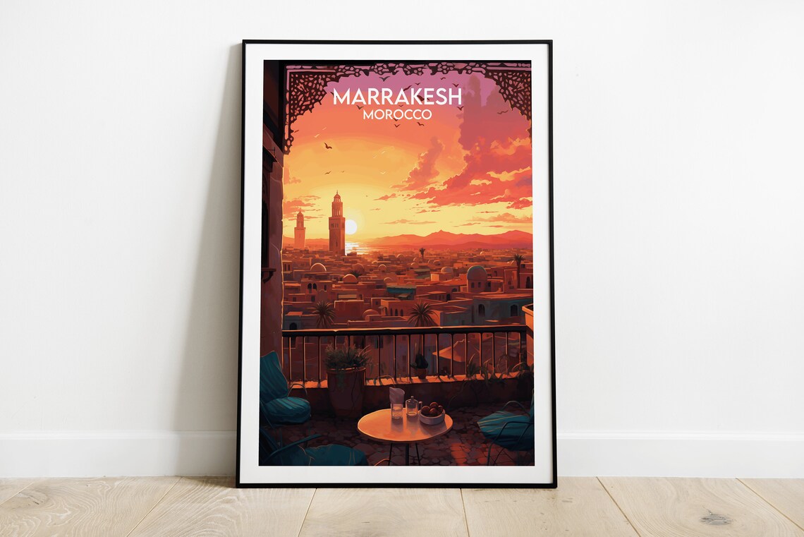 Marrakesh Travel Poster, Morocco Custom Personalised