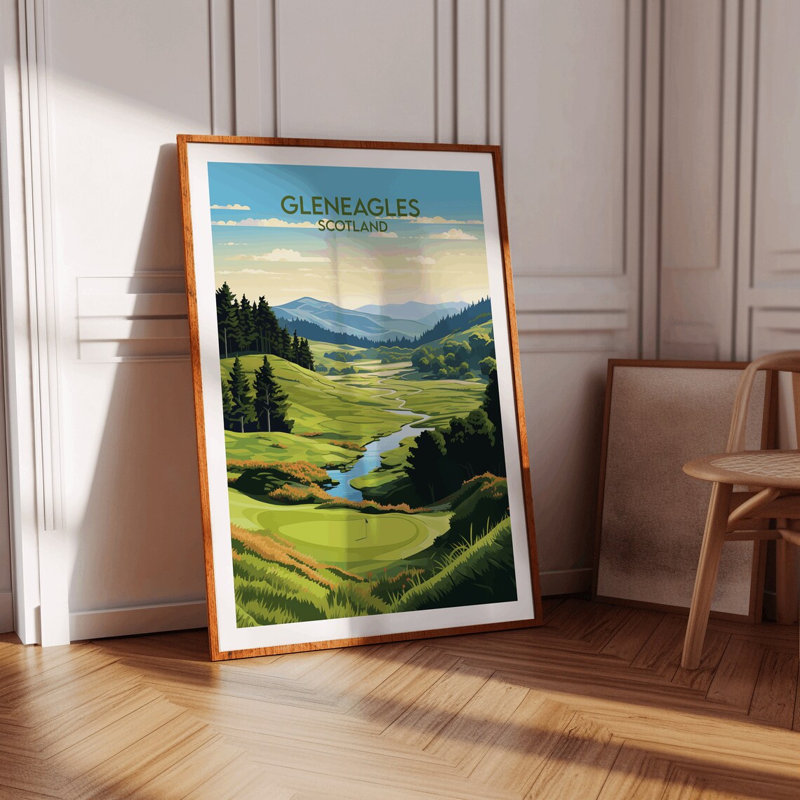 Gleneagles Golf Course Travel Print Scotland Poster Custom Personalised Wedding Birthday Gift - Image 3